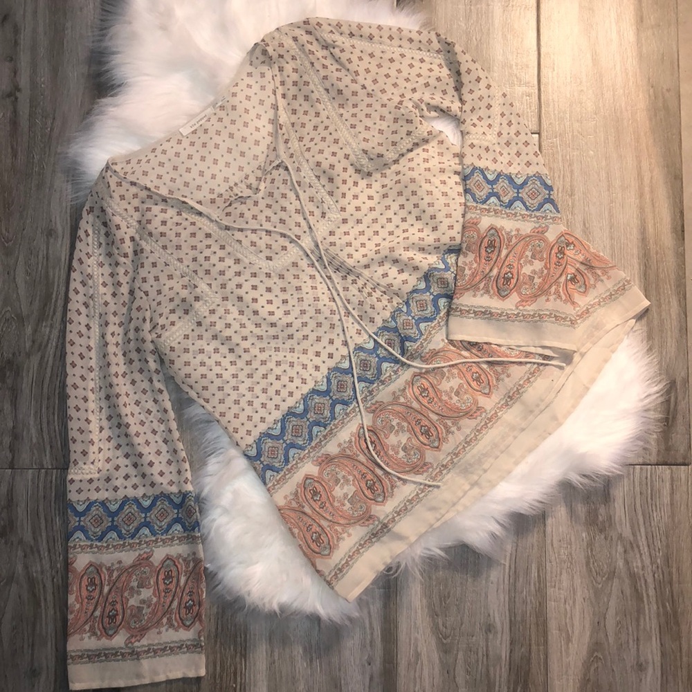 Blu Pepper Paisley Print Blouse Sz L